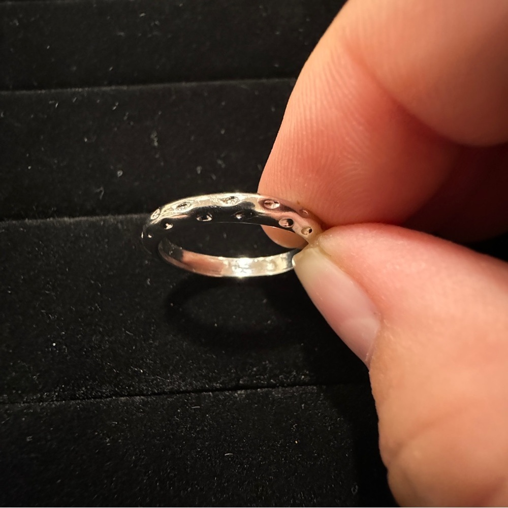 Dimpled Silver Tone Ring Size 7.25